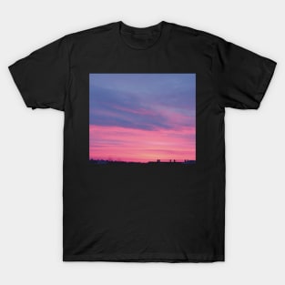 clouds sunset winter evening aesthetic photography pink violet blue orange T-Shirt